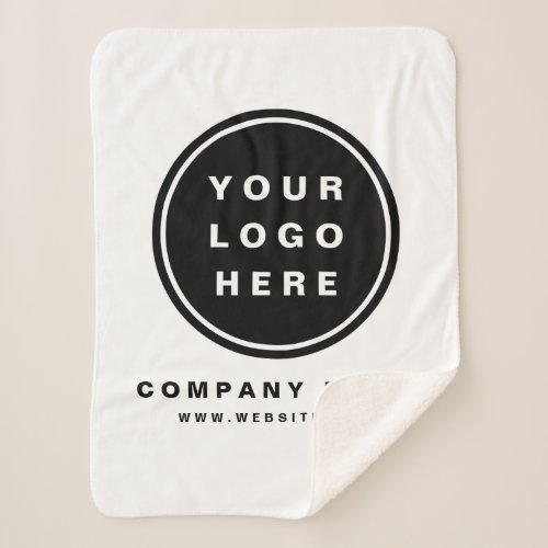 Your Business Logo Promotional Business Company Sherpa Blanket