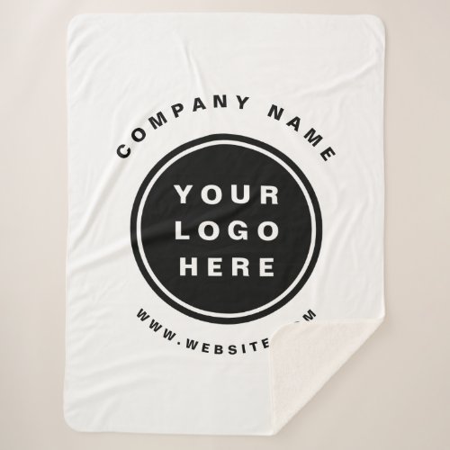 Your Business Logo Promotional Business Company Sherpa Blanket