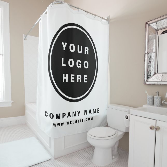 Your Business Logo Promotional Business Company Shower Curtain (In Situ)