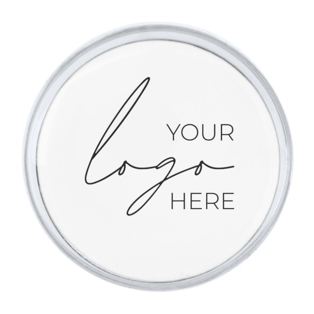 Your Business Logo Promotional Business Company Silver Finish Lapel Pin (Front)
