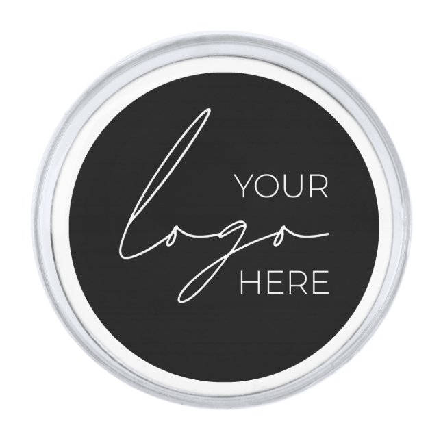 Your Business Logo Promotional Business Company Silver Finish Lapel Pin (Front)