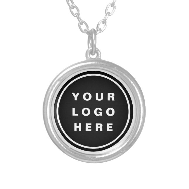 Your Business Logo Promotional Business Company Silver Plated Necklace (Front)