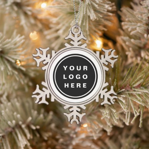 Your Business Logo Promotional Business Company Snowflake Pewter Christmas Ornament