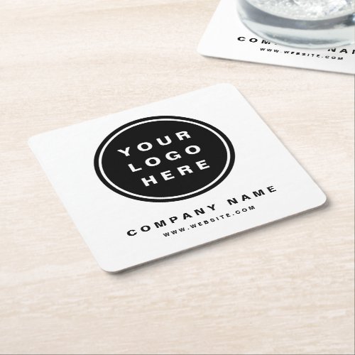 Your Business Logo Promotional Business Company Square Paper Coaster