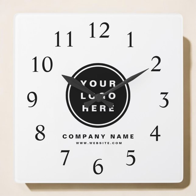 Your Business Logo Promotional Business Company Square Wall Clock (Creator Uploaded)
