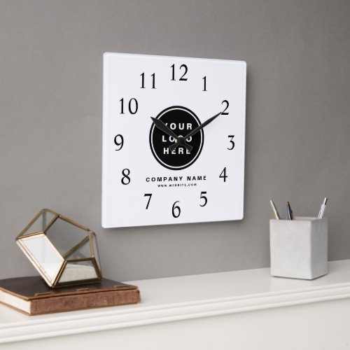 Your Business Logo Promotional Business Company Square Wall Clock