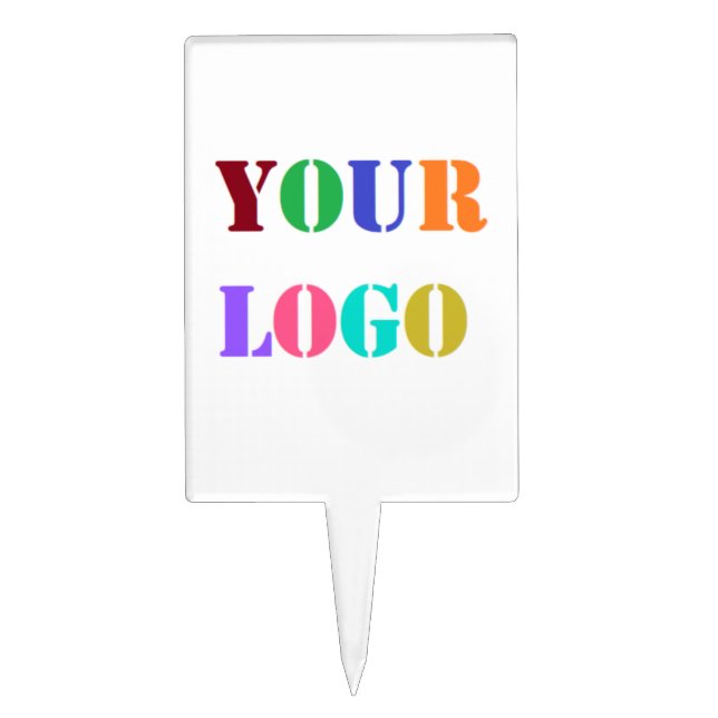 Your Business Logo Promotional Cake Topper Example (Front)
