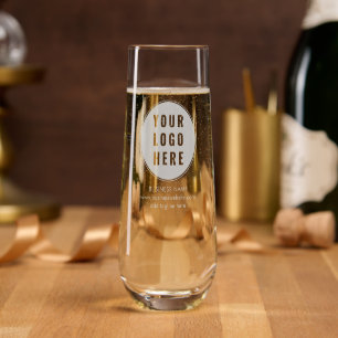 Your Business Logo Promotional Custom Stemless Champagne Flute
