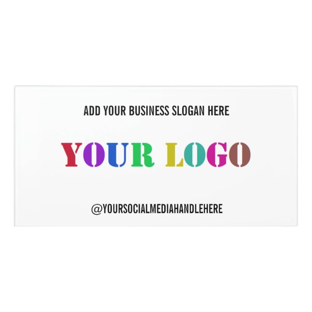 Your Business Logo Promotional Social Media Handle Door Sign (Classic Front)