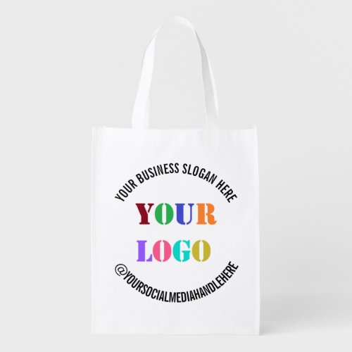 Your Business Logo Promotional Social Media Handle Grocery Bag