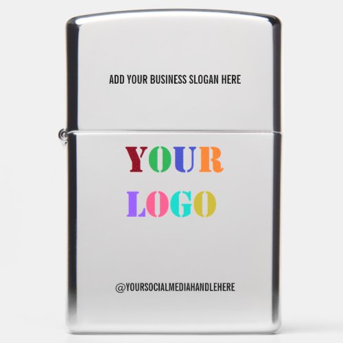 Your Business Logo Promotional Social Media Handle Zippo Lighter