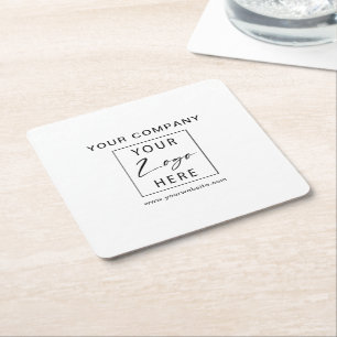 Your Business Logo Promotional Square Paper Coaster