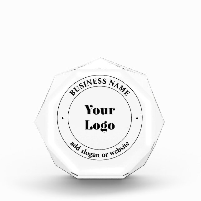 Your Business Logo & Promotional Text | White Acrylic Award (Front)