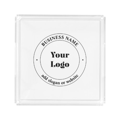 Your Business Logo  Promotional Text  White Acrylic Tray