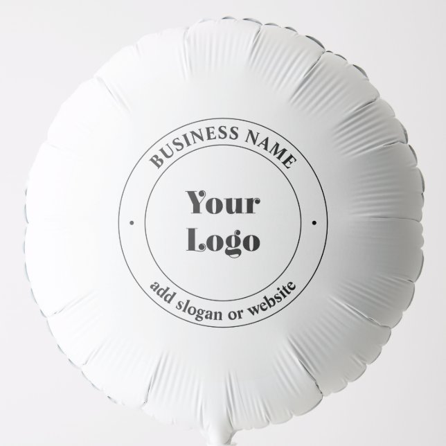 Your Business Logo & Promotional Text | White Balloon (Front)
