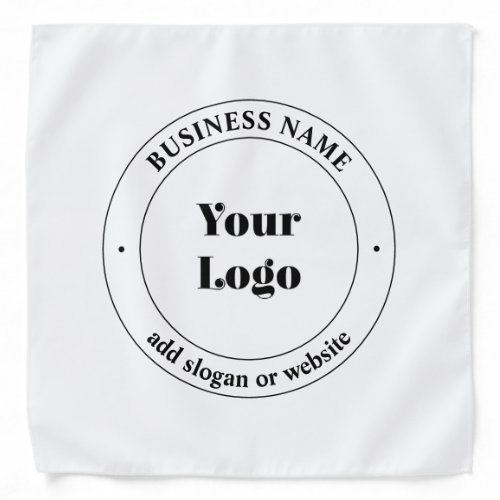 Your Business Logo  Promotional Text  White Bandana