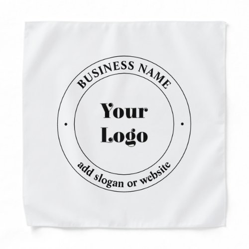 Your Business Logo  Promotional Text  White Bandana