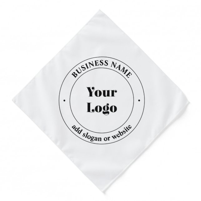 Your Business Logo & Promotional Text | White Bandana (Front)
