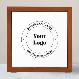 Your Business Logo & Promotional Text White Desk Organizer