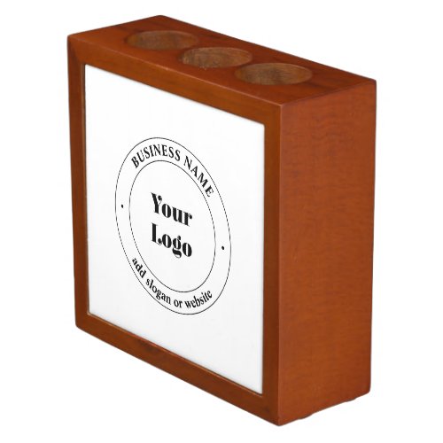 Your Business Logo  Promotional Text  White Desk Organizer