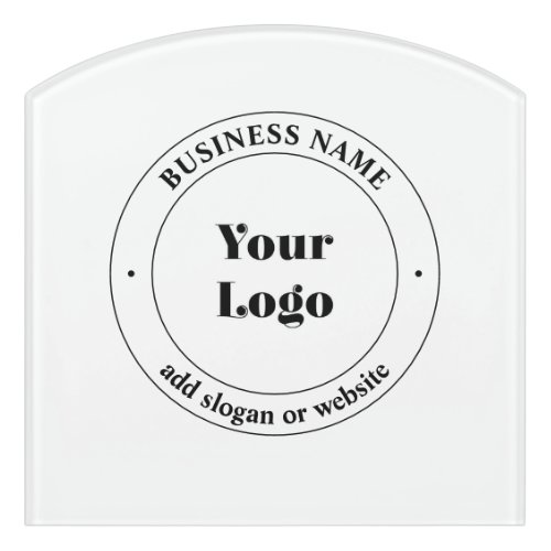 Your Business Logo  Promotional Text  White Door Sign