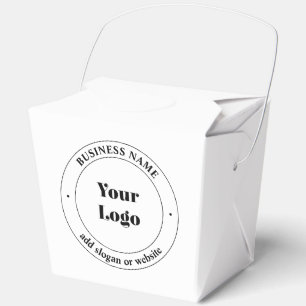 Your Business Logo & Promotional Text White Favor Boxes