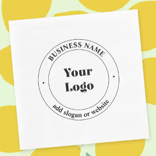 Your Business Logo & Promotional Text White Napkins