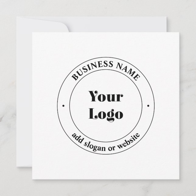 Your Business Logo & Promotional Text | White Note Card (Front)