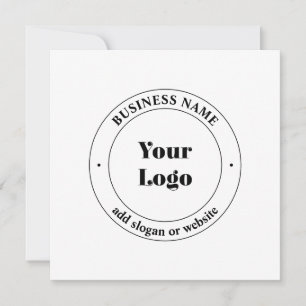Your Business Logo & Promotional Text   White Note Card