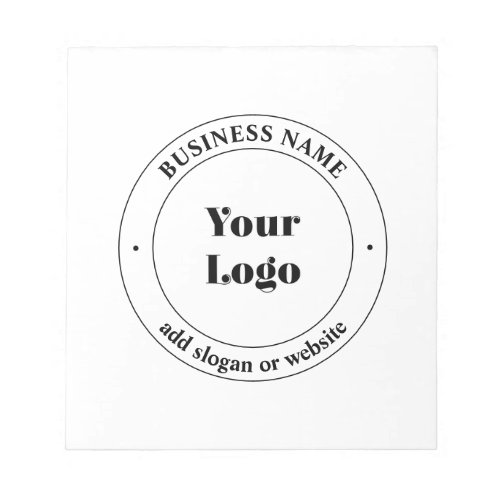 Your Business Logo  Promotional Text  White Notepad
