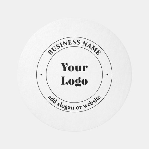 Your Business Logo  Promotional Text  White Outdoor Rug