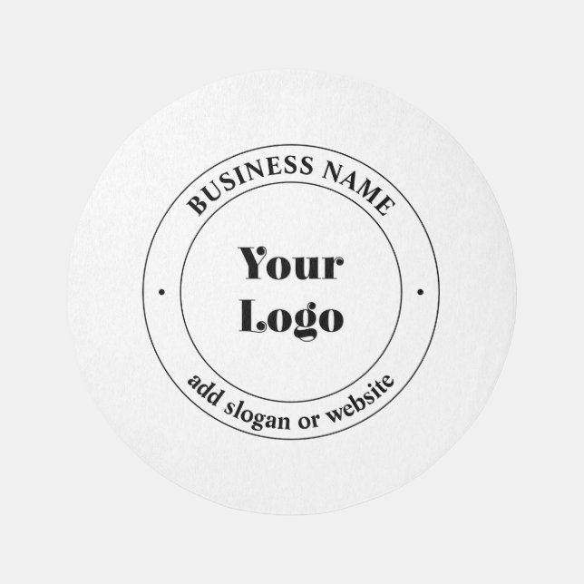 Your Business Logo & Promotional Text | White Outdoor Rug (Front)