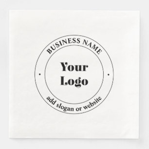 Your Business Logo & Promotional Text White Paper Dinner Napkins