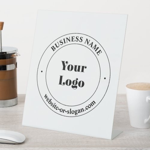 Your Business Logo  Promotional Text  White Pedestal Sign