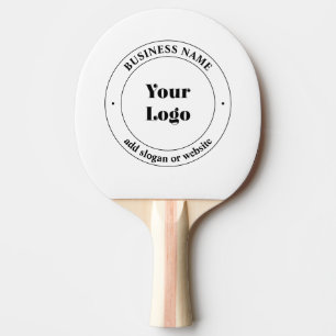 Your Business Logo & Promotional Text White Ping Pong Paddle