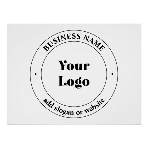 Your Business Logo  Promotional Text  White Poster