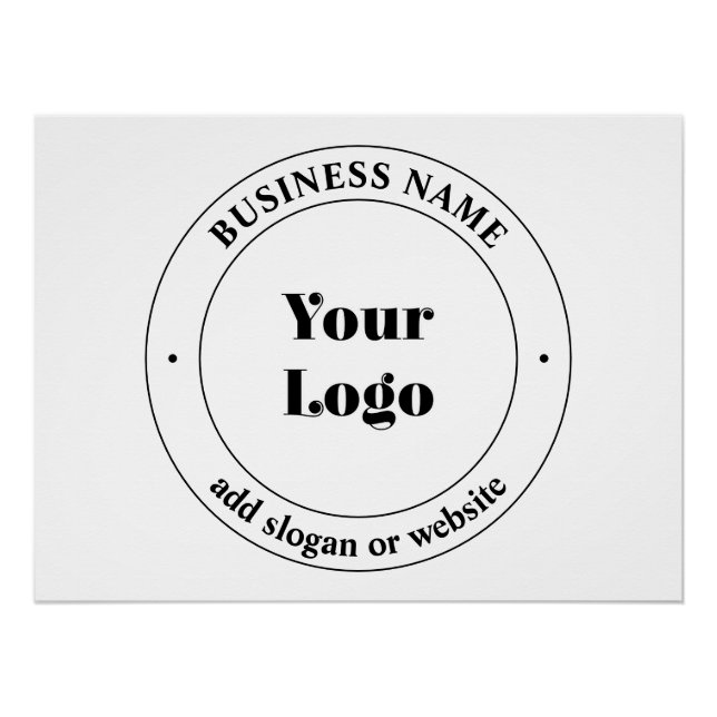 Your Business Logo & Promotional Text | White Poster (Front)
