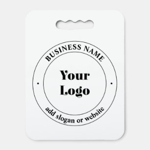 Your Business Logo & Promotional Text   White Seat Cushion