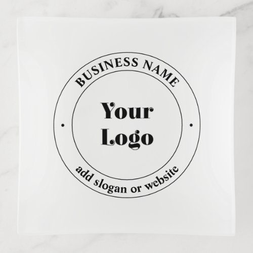 Your Business Logo  Promotional Text  White Trinket Tray