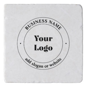 Your Business Logo & Promotional Text White Trivet