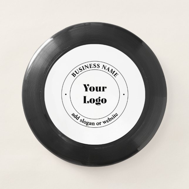 Your Business Logo & Promotional Text | White Wham-O Frisbee (Front)