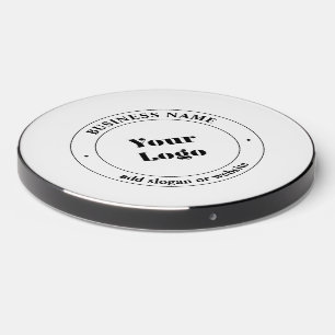 Your Business Logo & Promotional Text White Wireless Charger