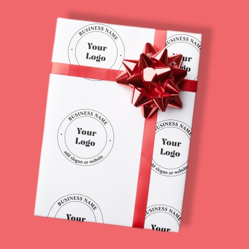 Your Business Logo  Promotional Text  White Wrapping Paper