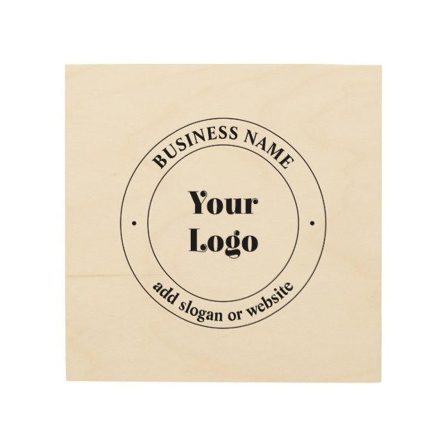 Your Business Logo & Promotional Text Wood Wall Art (Front)