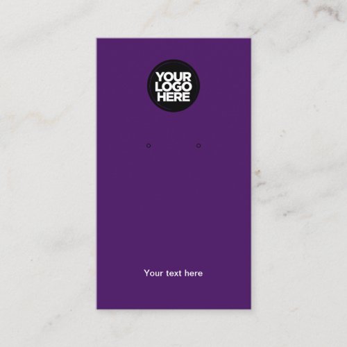 Your Business Logo Purple Earring Display Card