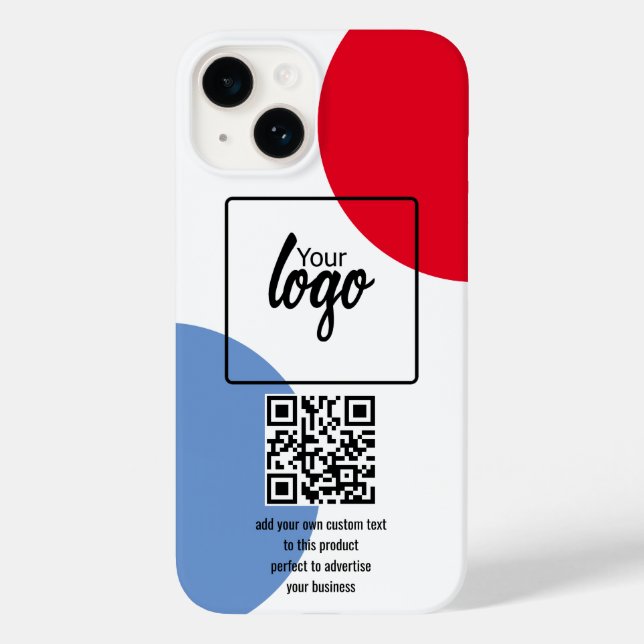 Your Business Logo QR Code and Text Case-Mate iPhone Case (Back)