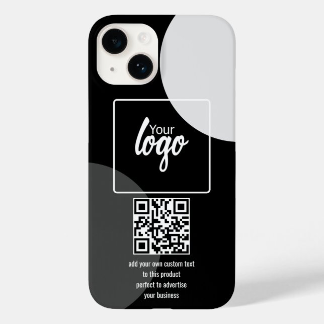 Your Business Logo QR Code and Text Case-Mate iPhone Case (Back)