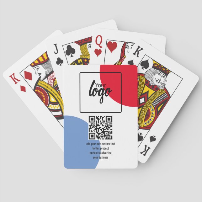 Your Business Logo QR Code and Text Poker Cards (Back)
