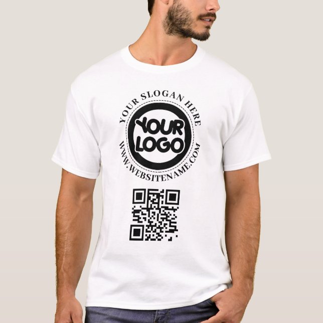 Your Business Logo QR Code Custom T-Shirt (Front)