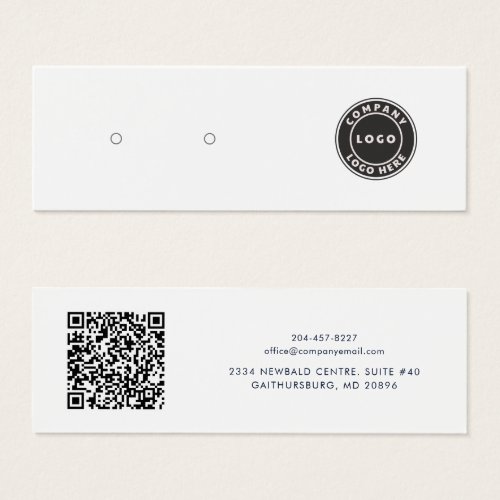 Your Business Logo QR Code Earring Display Card